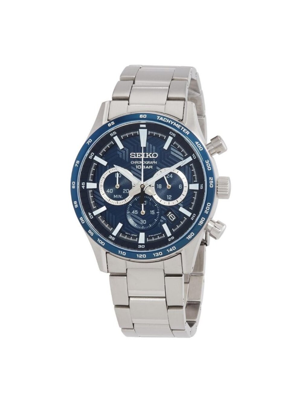 NWT Seiko Chronograph Quartz Blue Dial Men's Watch